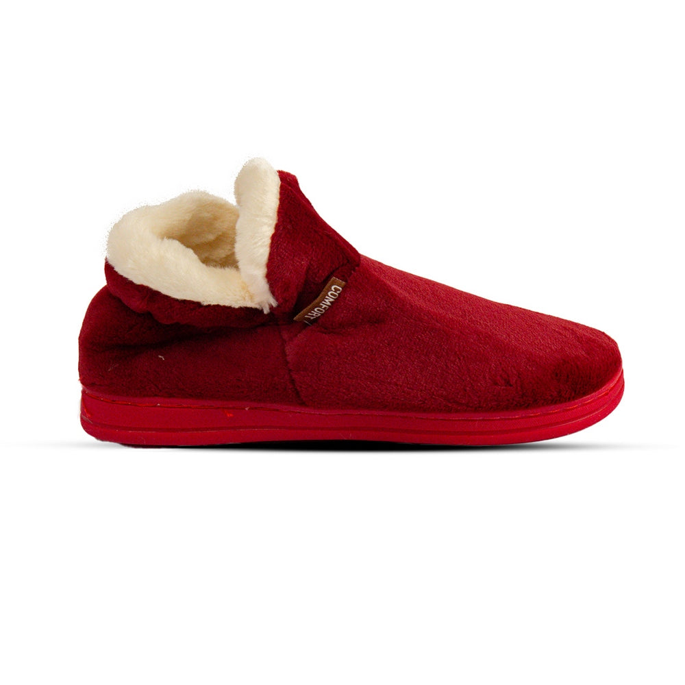 Europeon Union Women Maroon Fur Winter Slipper #2554