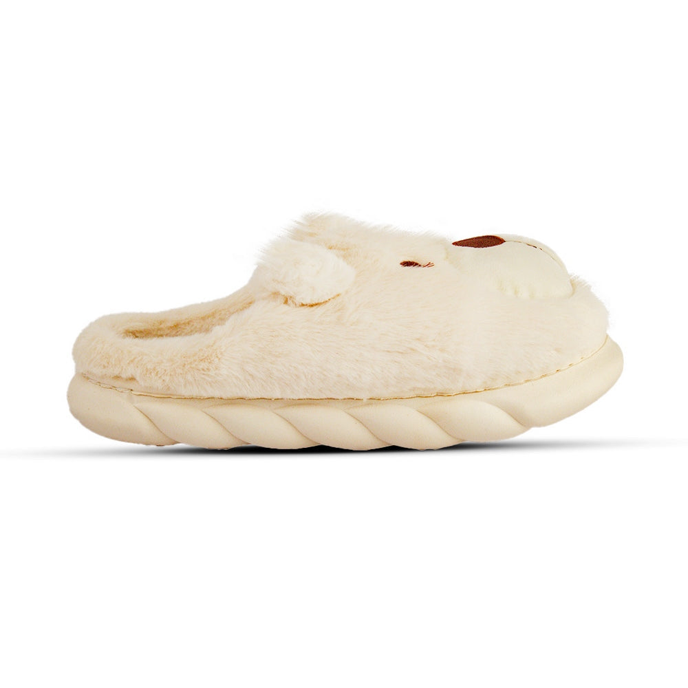 Europeon Union Women white Fur Winter Slipper #2557