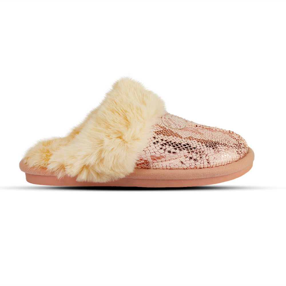 Europeon Union Women Rose Fur Winter Slipper #2584