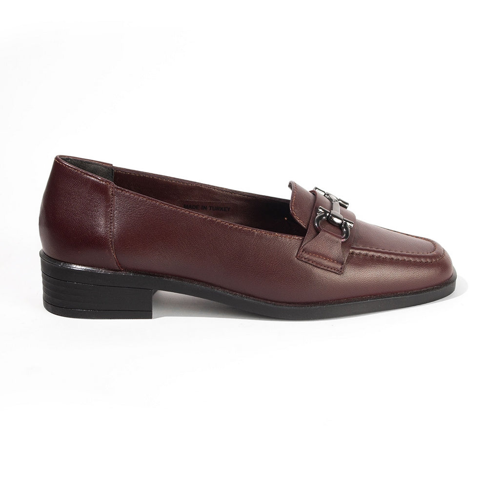 Women Maroon Leather Shoes #2593