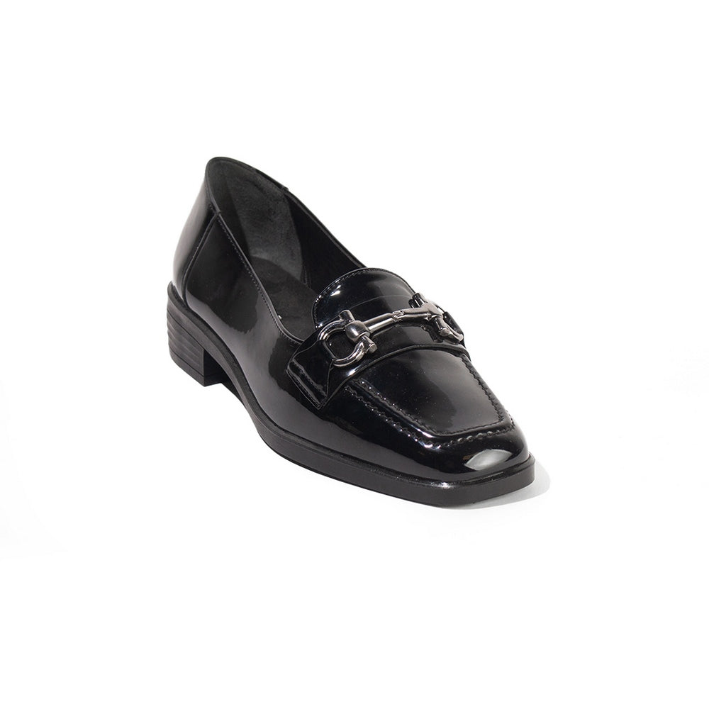 Women Black Vernis Leather Shoes #2595