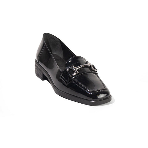 Women Black Vernis Leather Shoes #2595