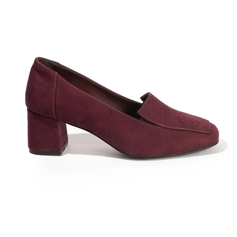 Women Maroon Chamois Shoes #2606
