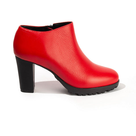 Women Red Leather Heels #2621