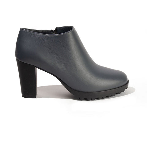 Women Grey Leather Heels #2623