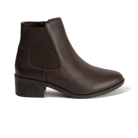 Women Brown Leather Half Boot #2632