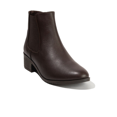Women Brown Leather Half Boot #2632