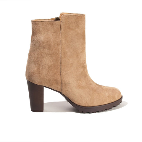 Women Beige Chamois Half Boot #2651