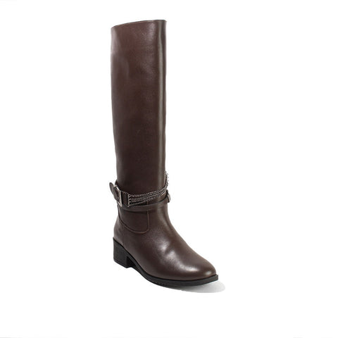 Women Brown Leather Boot #2656