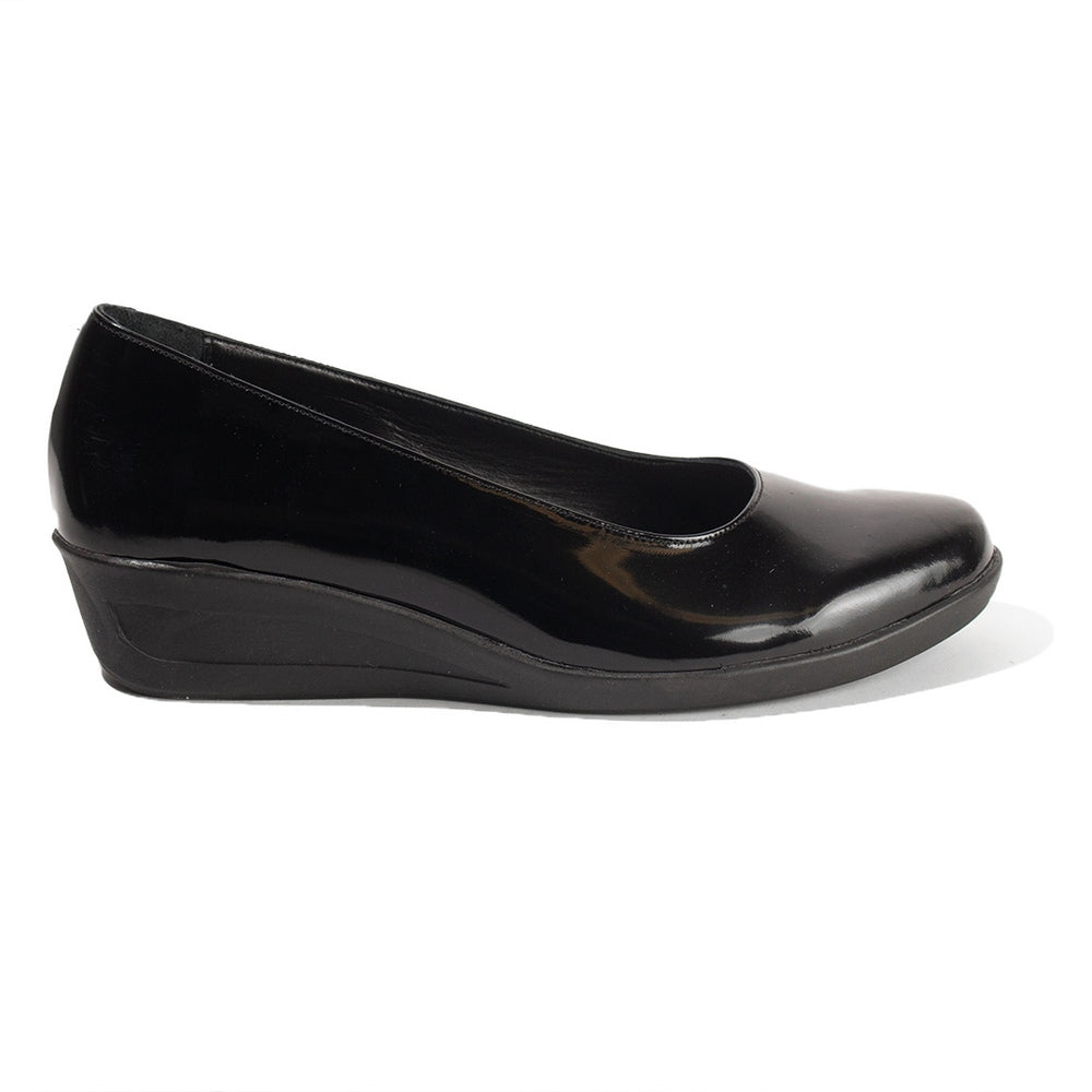 Women Black Vernis Leather Shoes #2689