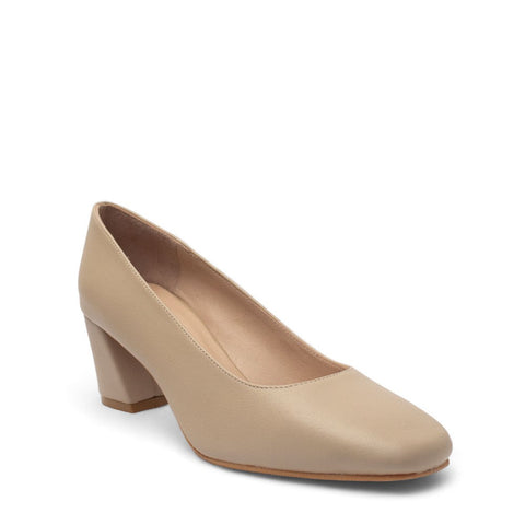 Women Beige Leather Shoes #2702