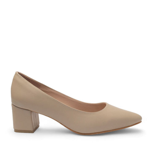 Women Beige Leather Shoes #2720