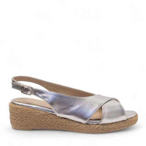 Women Silver Leather Sandal #2721