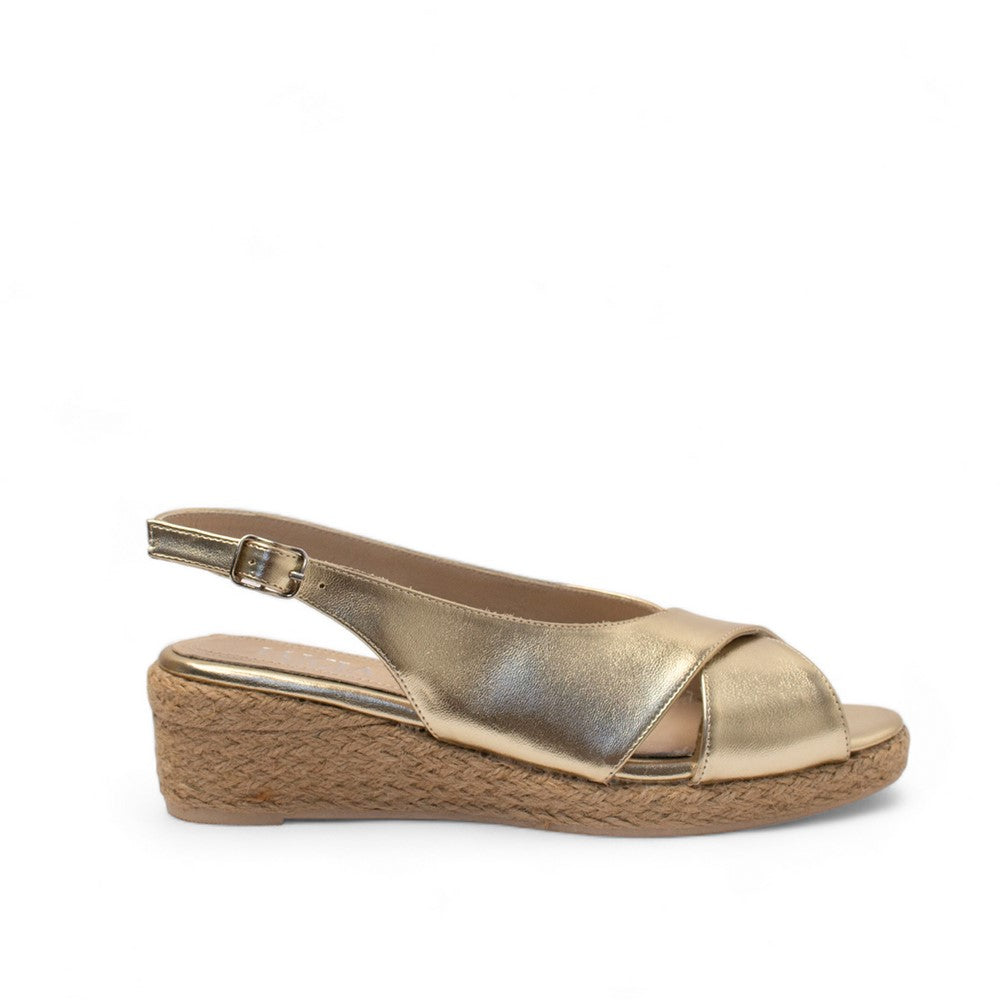 Women Gold Leather Sandal #2722