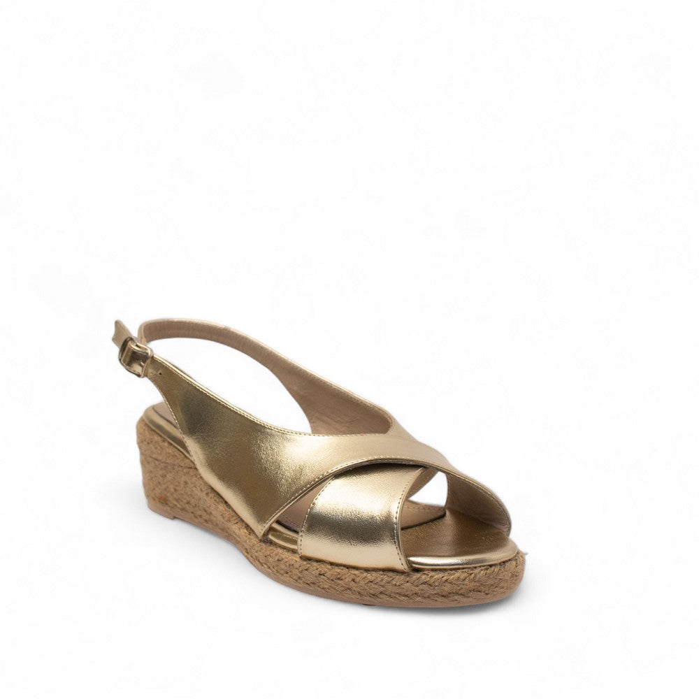 Women Gold Leather Sandal #2722