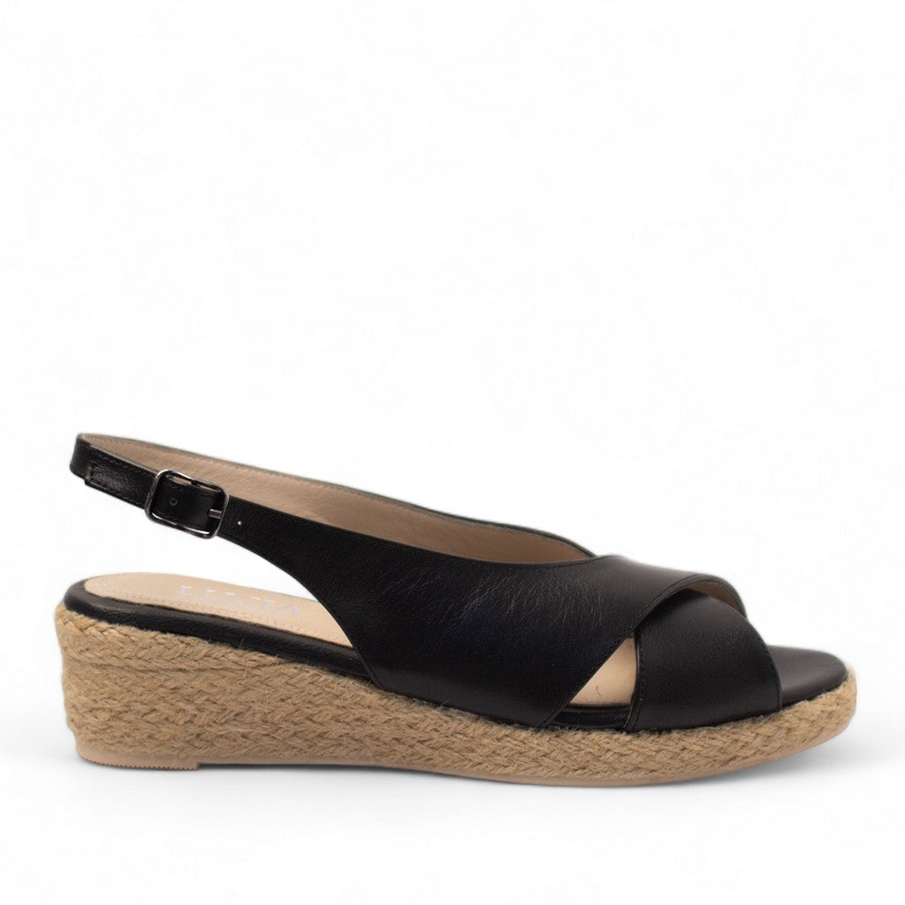 Women Black Leather Sandal #2723