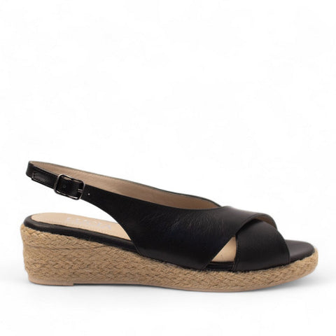 Women Black Leather Sandal #2723
