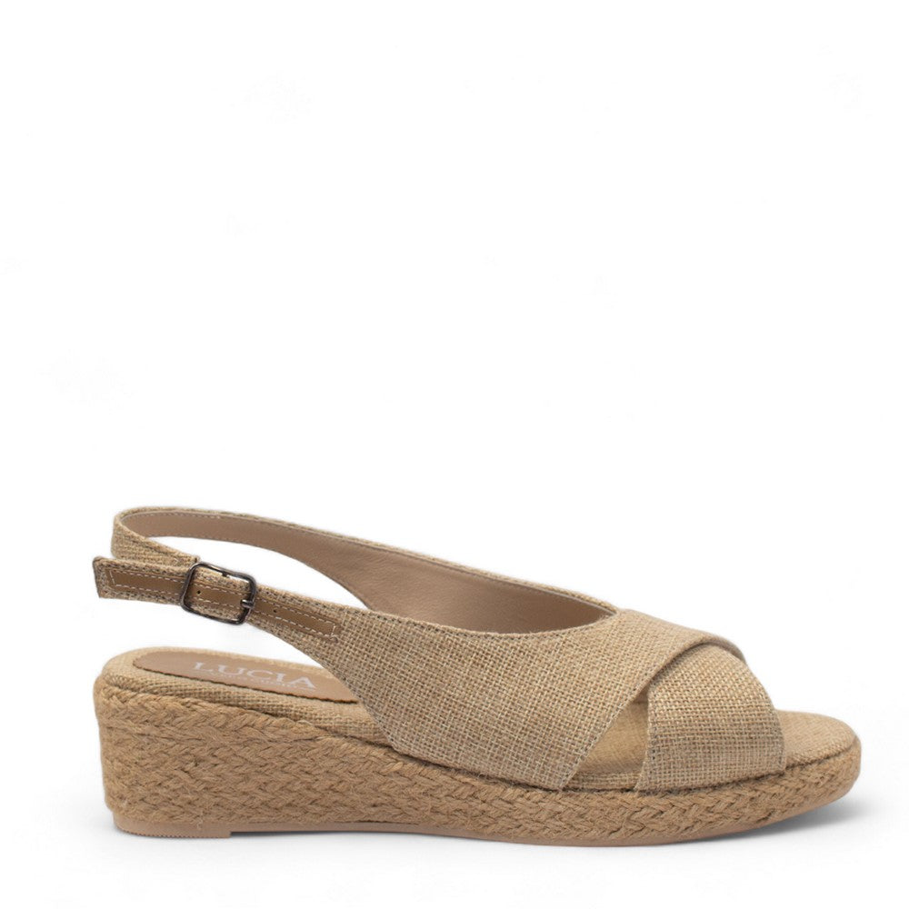 Women Beige LINEN Sandal #2730