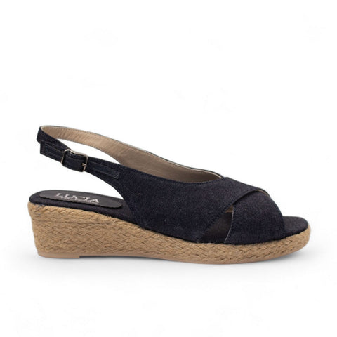 Women Dark Blue Jeans Sandal #2731