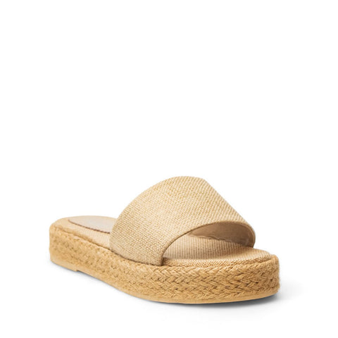 Women Beige Linen Slipper #2775