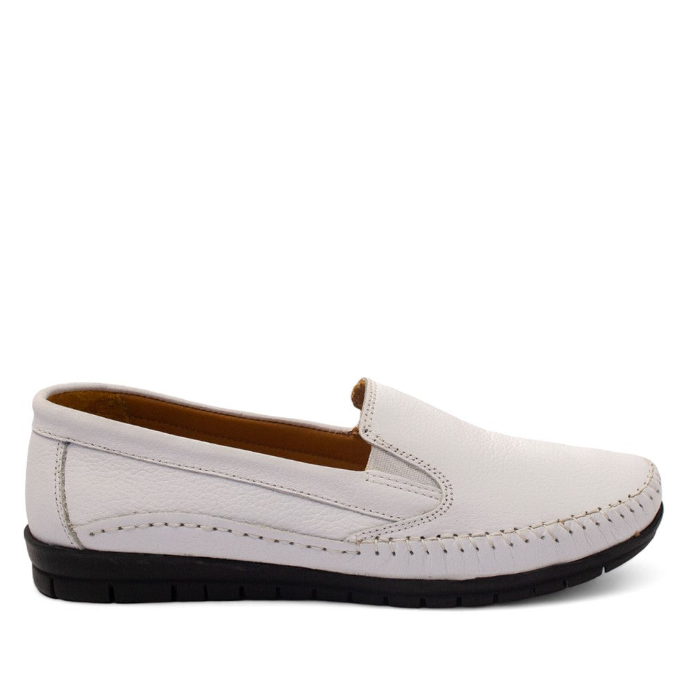 Women white Leather Espadrilles #2784