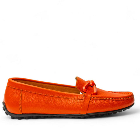 Women Orange Leather Espadrilles #2800