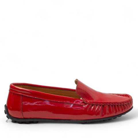 Women Red Vernis Leather Espadrilles #2802