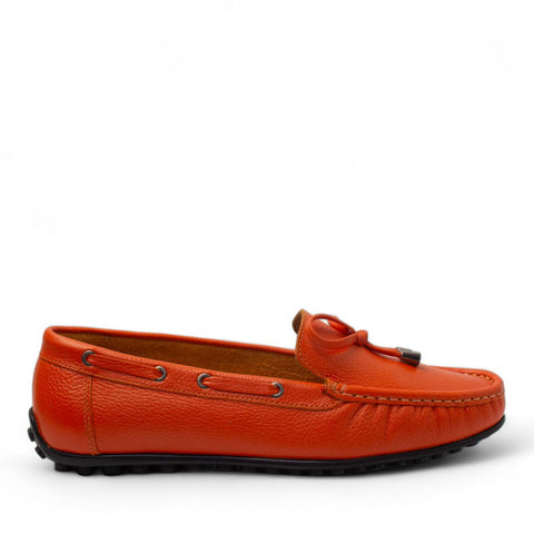 Women Orange Leather Espadrilles #2825