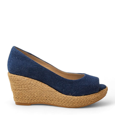 Women Blue Jeans Wedges #2912