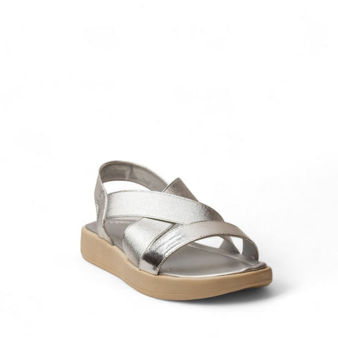 Women Silver Leather Sandal #2943