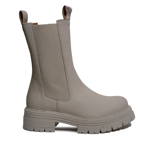Spanish Women Creamy Leather Half Boot #0294