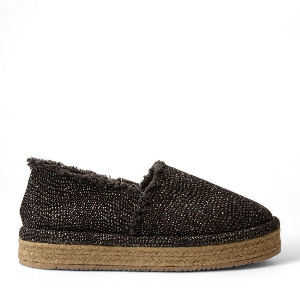 Women Black Cloth Espadrilles #3015