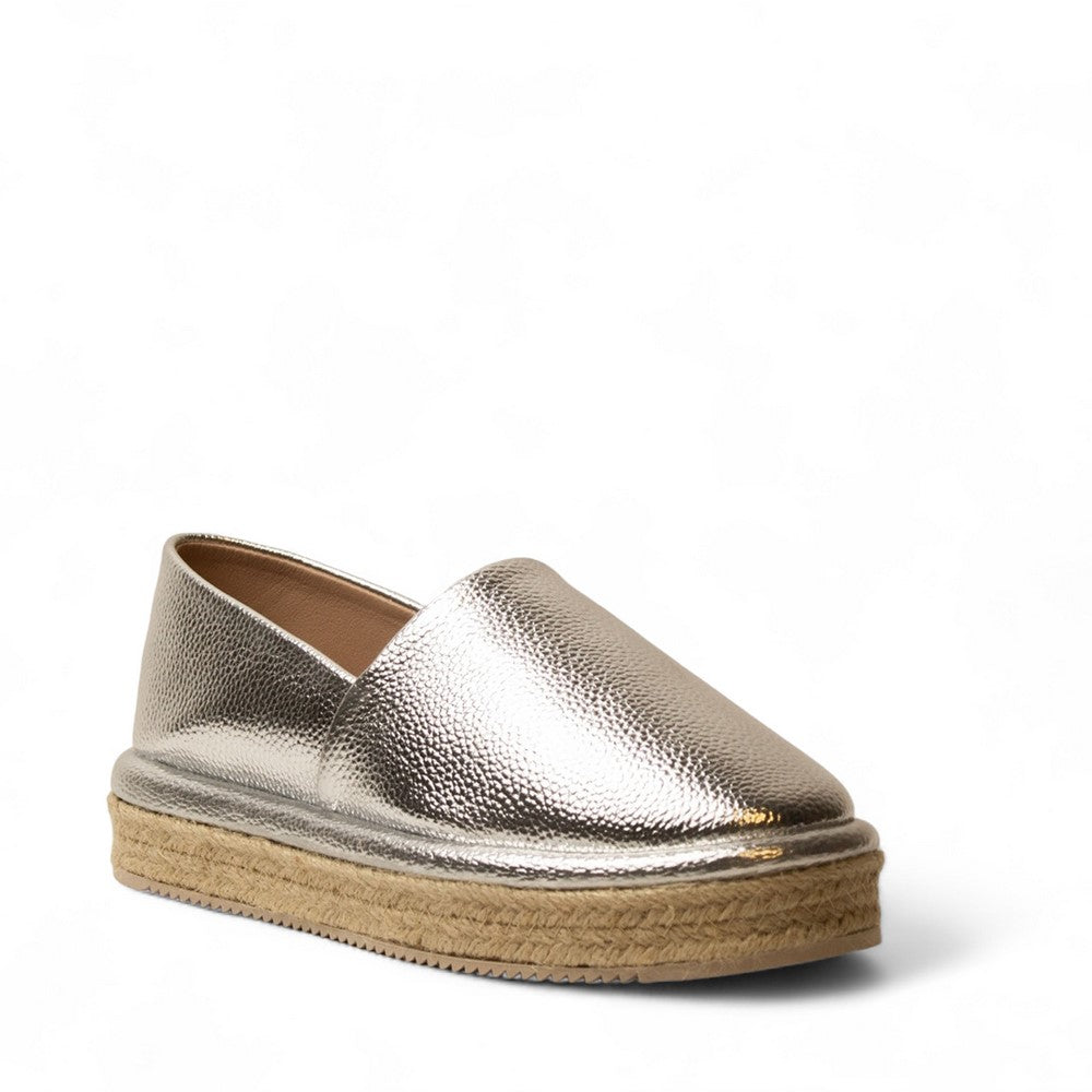 Women Silver Cloth Espadrilles #3017