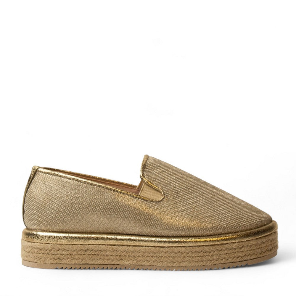 Women Gold Glitter Espadrilles #3022