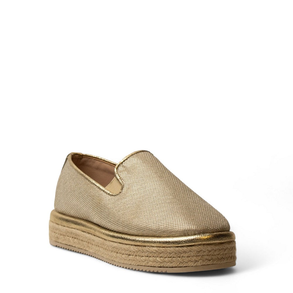 Women Gold Glitter Espadrilles #3022