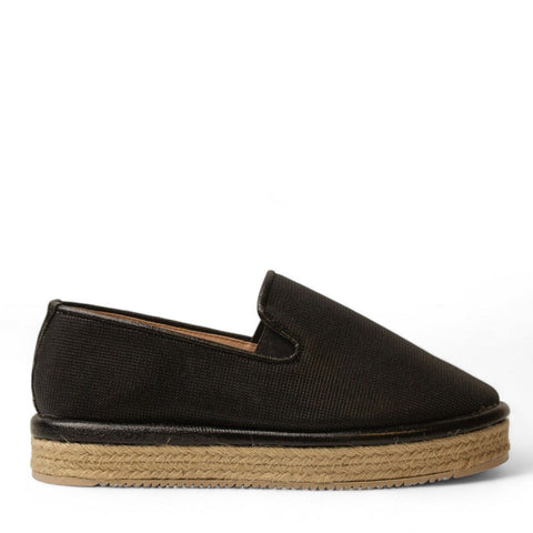 Women Black Glitter Espadrilles #3023