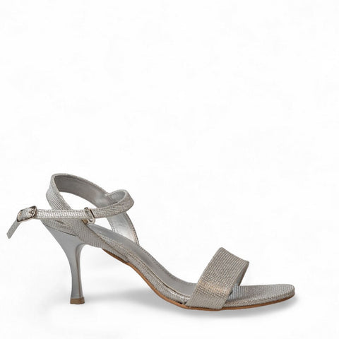 Women Silver Glitter Soiree Sandals #3065