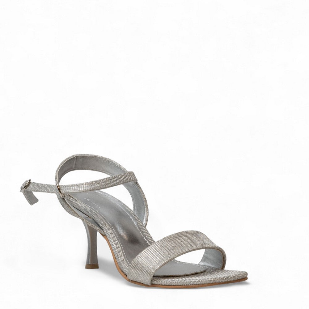 Women Silver Glitter Soiree Sandals #3065