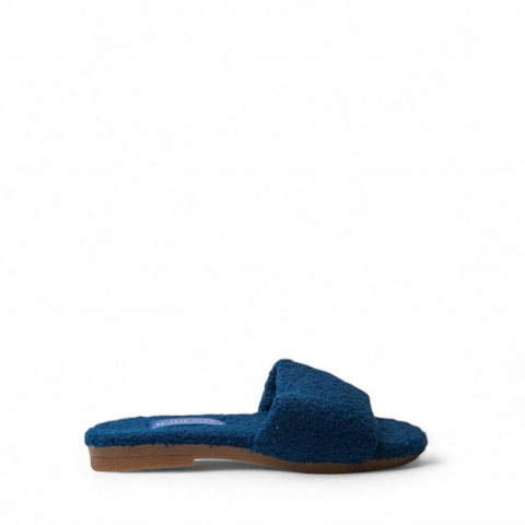 Women Blue Fur Slipper #3096