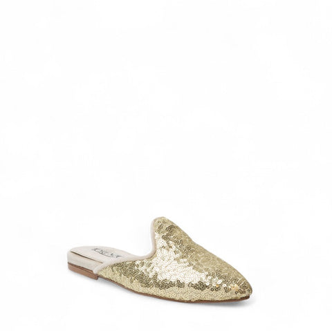 Women Gold Glitter Mules #3102