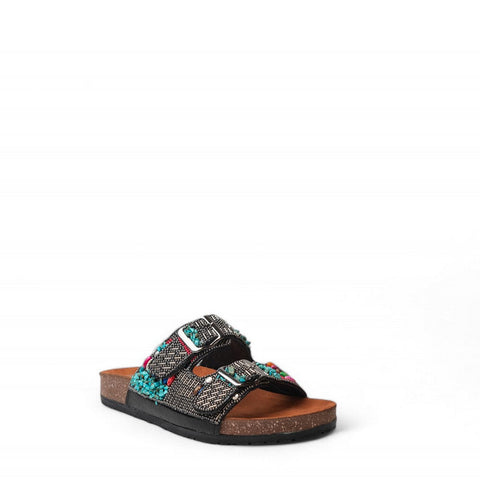 Women Black Leather Slipper #3109