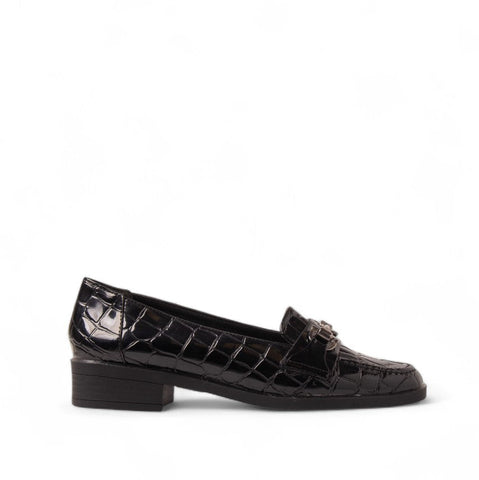 Women Black Vernis Leather Shoes #3118