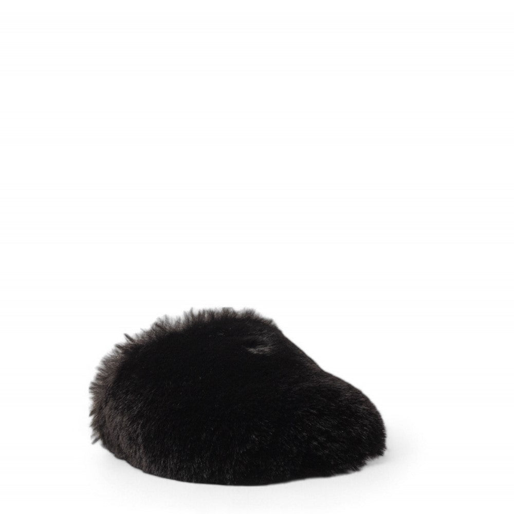 Women Black Fur Slipper #3127