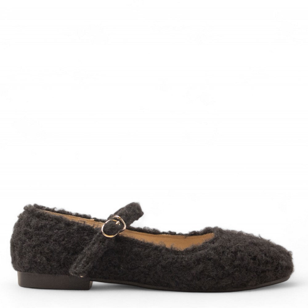 Women Black Wool Ballerina #3143