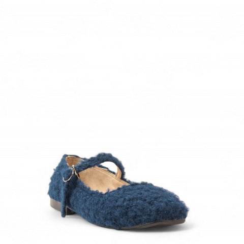 Women Dark Blue Wool Ballerina #3146