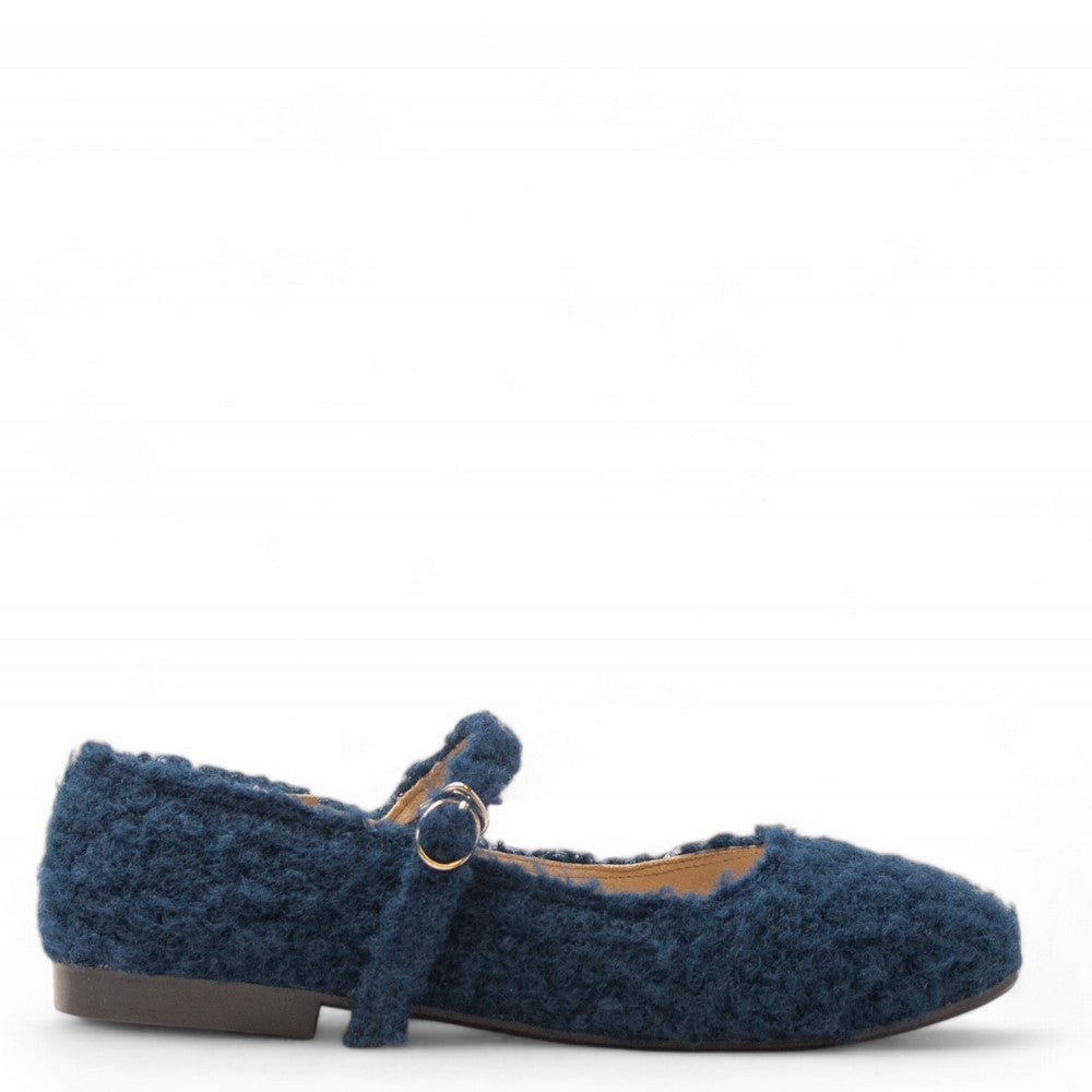 Women Dark Blue Wool Ballerina #3146