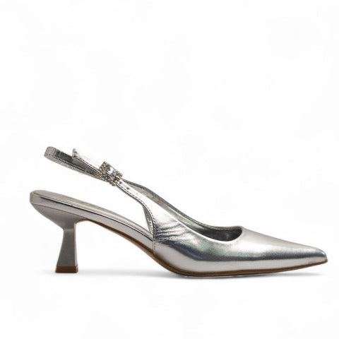 Europeon Union Women Silver Leather Soiree #3156