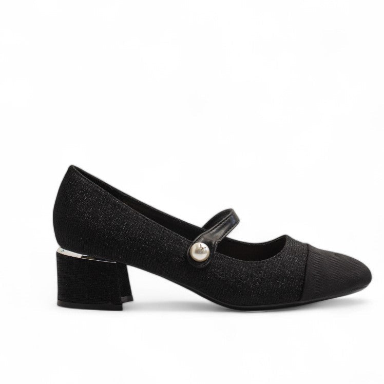 Europeon Union Women Black Glitter Shoes #3158