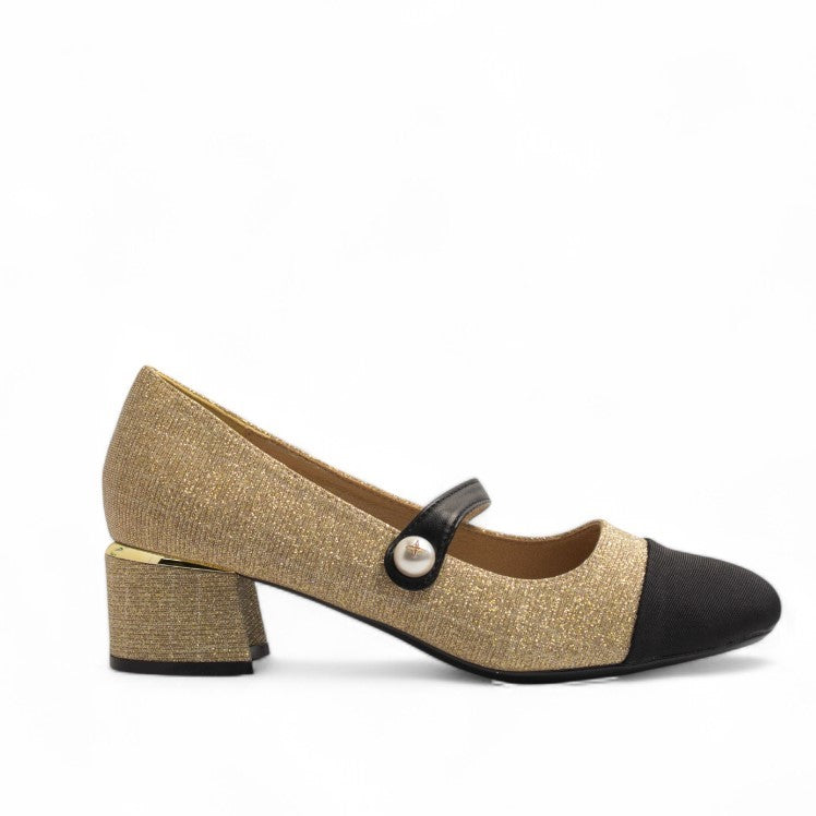 Europeon Union Women Gold Glitter Shoes #3159