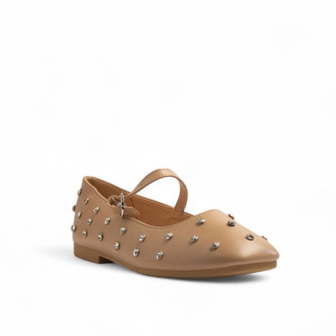Europeon Union Women Beige Leather Ballerina #3170